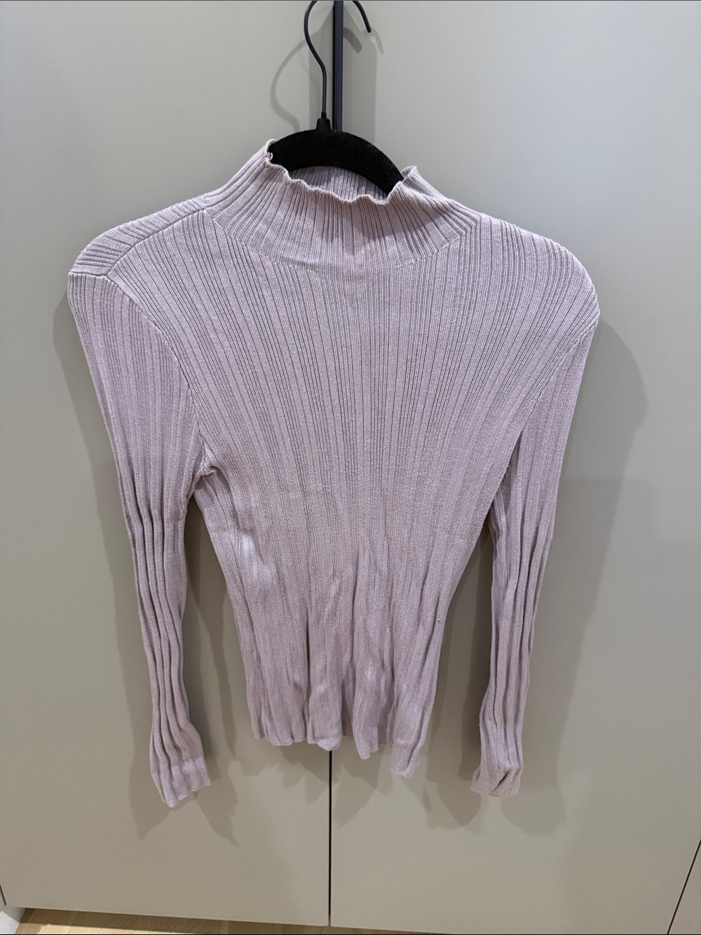 Abercrombie & Fitch Light Pink Ribbed Mock Neck Sweater